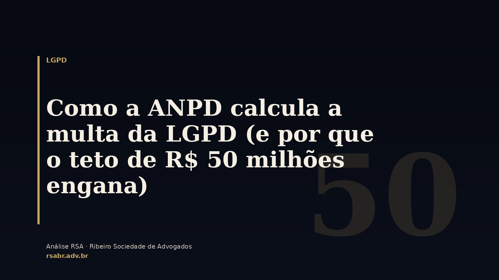 Como a ANPD calcula a multa da LGPD (e por que o teto de R$ 50 milhões engana)
